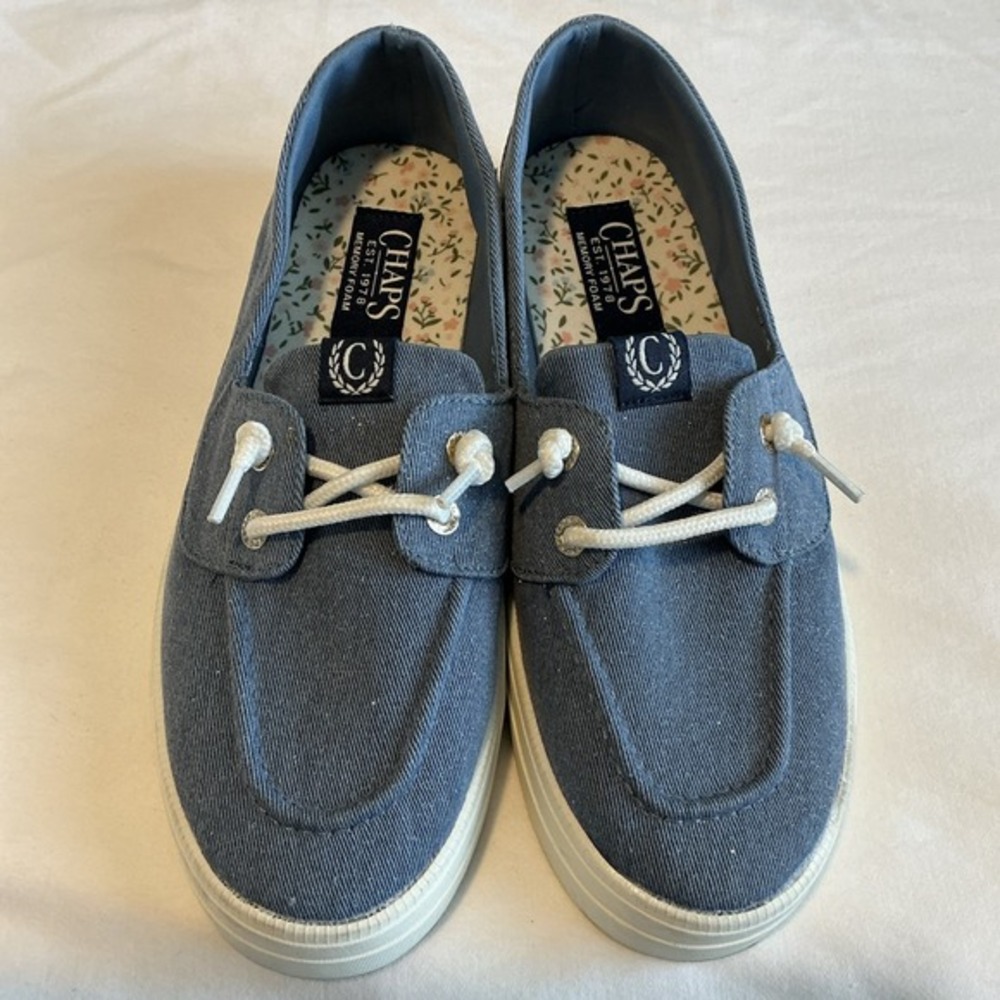 Chaps Women's Fairwinds Canvas Slip-On Boat Medium Width Shoes‎ Sz 8